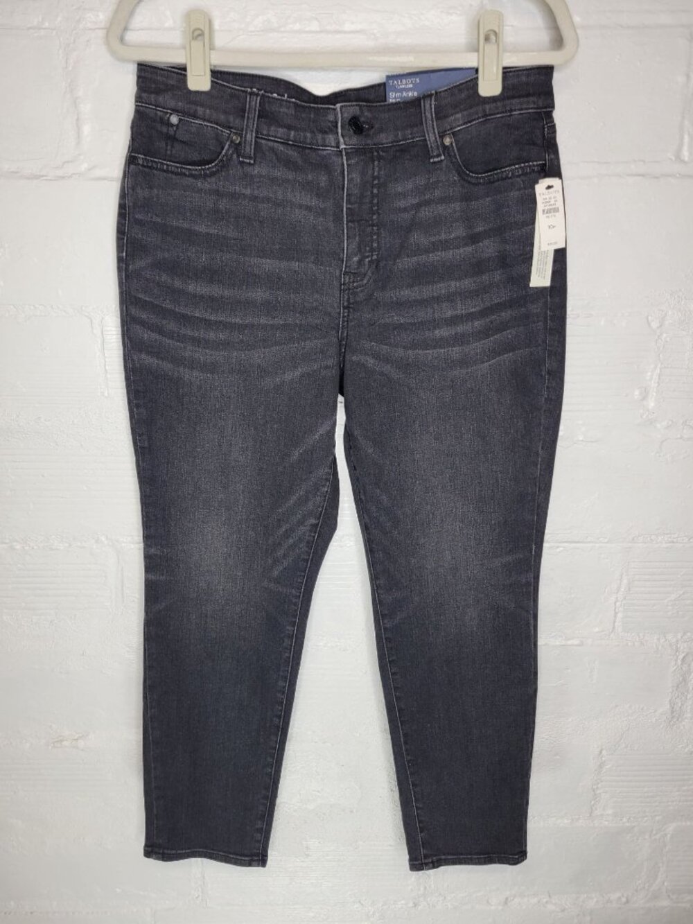 Talbots Women's Size 10P Petite Jeans Flawless Slim Ankle Charcoal
